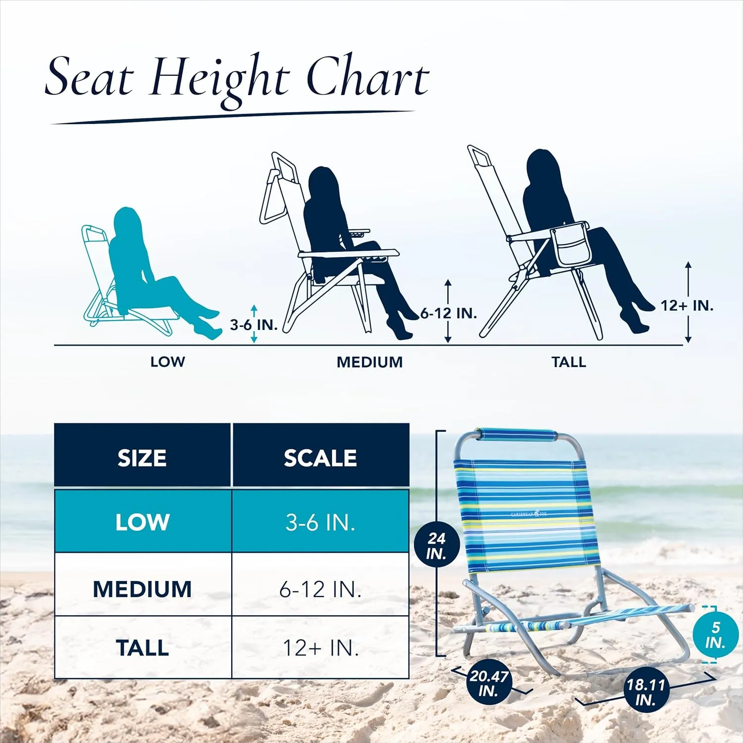 Caribbean Joe Folding Beach Chair, 1 Position Lightweight and Portable Foldable Outdoor Camping Accessories, Red