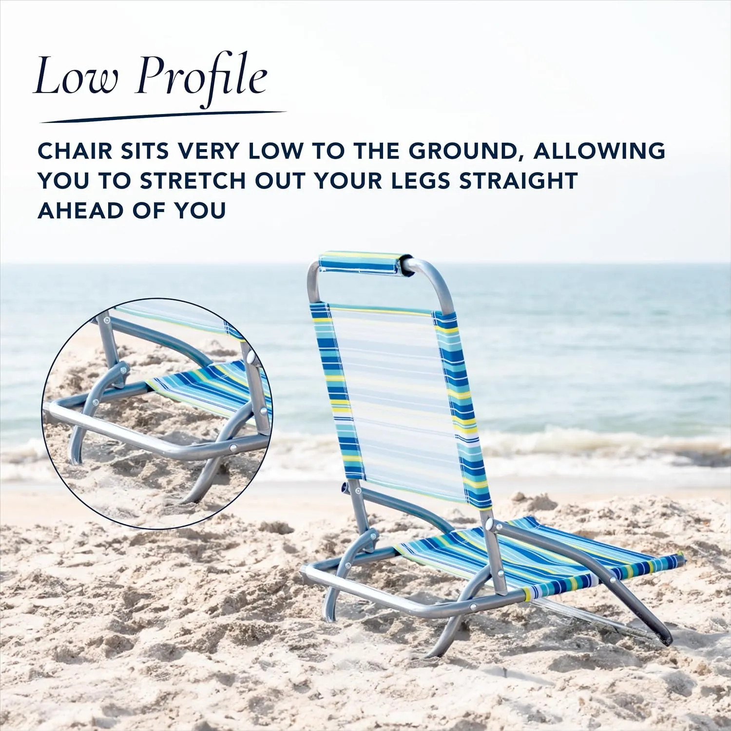 Caribbean Joe Folding Beach Chair, 1 Position Lightweight and Portable Foldable Outdoor Camping Accessories, Red