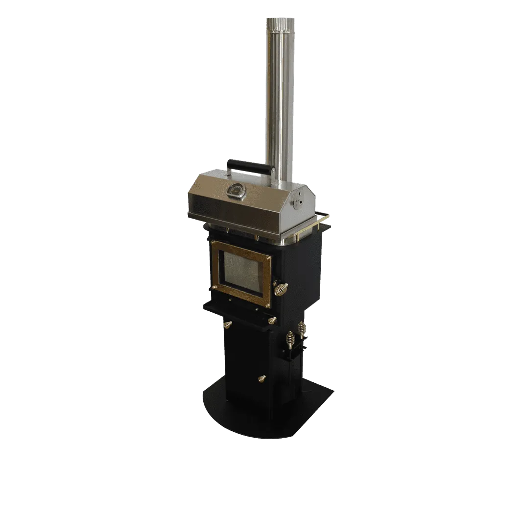CB-2000-BL GRIZZLY Cubic Mini Wood Stove Black