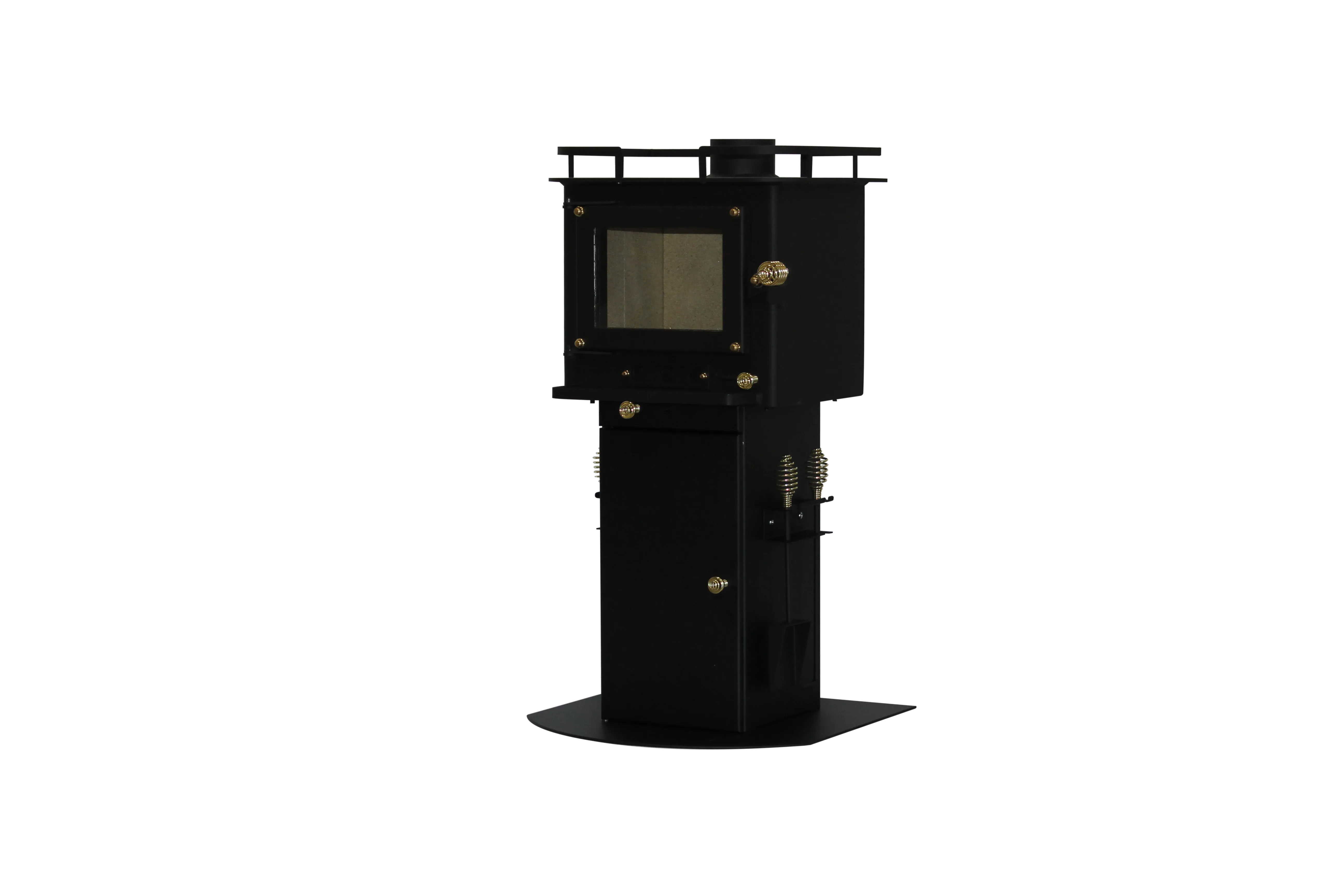 CB-2000-BL GRIZZLY Cubic Mini Wood Stove Black