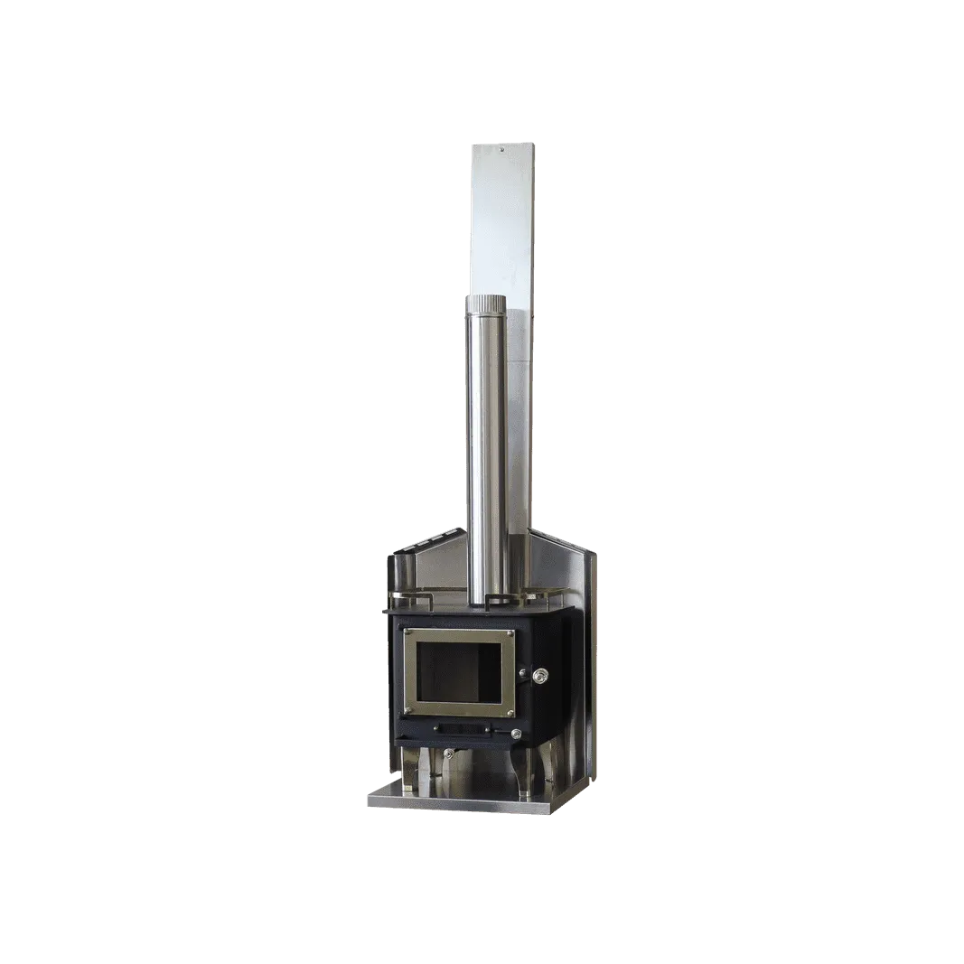 CB-2000-BL GRIZZLY Cubic Mini Wood Stove Black
