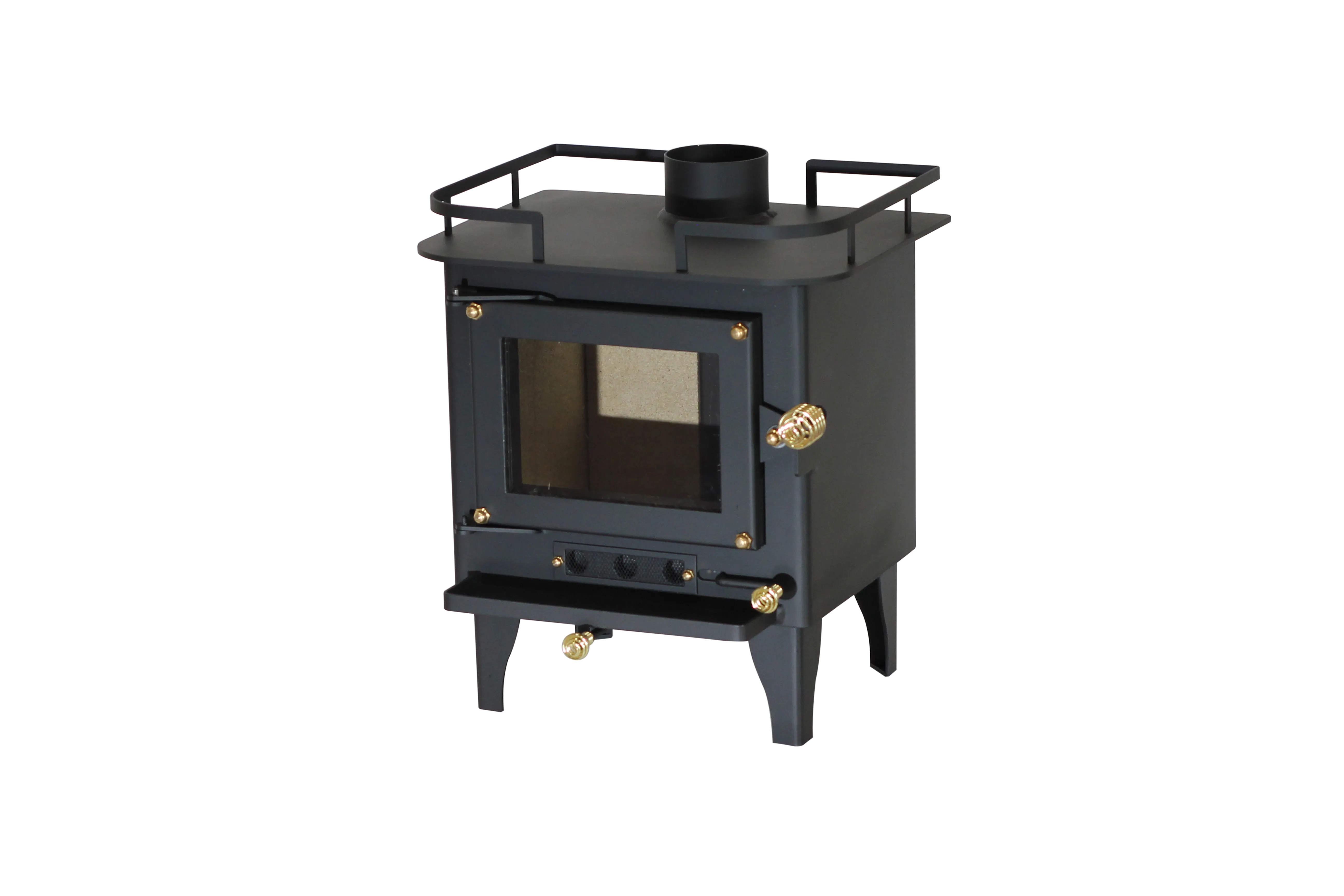 CB-2000-BL GRIZZLY Cubic Mini Wood Stove Black