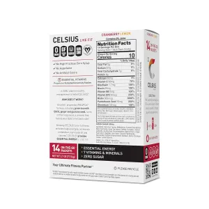 CELSIUS On-the-Go Powder Stick Packs, Cranberry Lemon, 2.7 Ounce - 14 Count (Pack of 2)