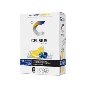 CELSIUS® On-the-Go Powder Sticks Blueberry Lemonade, Essential Energy 2.6 Oz (14 Sticks per Pack)