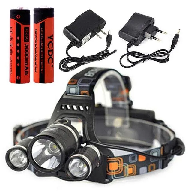 Cheap Headlamp With 18650 Battery  Charger 5000LM LED Head Torch Flashlight 18650 Battery Operated Headlight