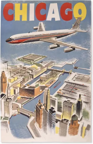 Chicago, Illinois Poster, Chicago By Air (16x24 Giclee Gallery Art Print, Vivid Textured Wall Decor)