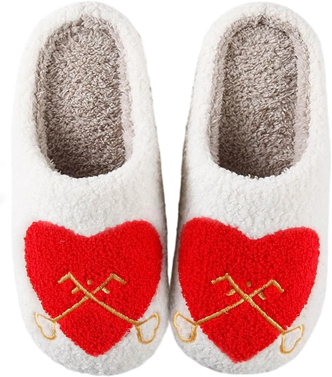 Christmas Slippers For Women Men Indoor Soft Warm Cotton Bedroom Reindeer Slippers House Memory Foam Slippers Cozy Fluffy Fall Winter Home Slippers