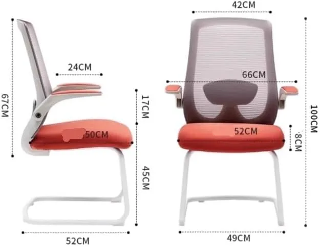 Classic Executive Office Chair with Adjustable Armrests and Metal Sled Base High Back Mesh Desk Chair for Adult Working Study Desk Task Chair(Orange)