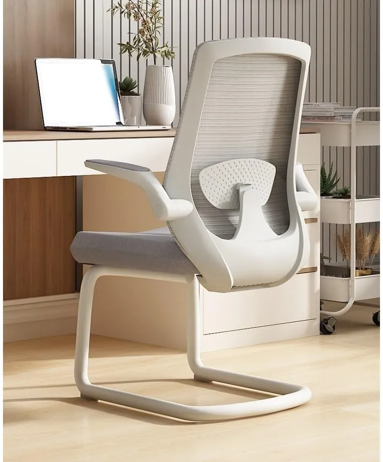Classic Executive Office Chair with Adjustable Armrests and Metal Sled Base High Back Mesh Desk Chair for Adult Working Study Desk Task Chair(Orange)