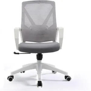 Classic Fashion Adjustable Swivel Office Chair Ergonomic Mid-Back Mesh Rolling Work Swivel Task Chairs with Wheels Study Conference ChairBackrest Desk Task Chair(Gris)