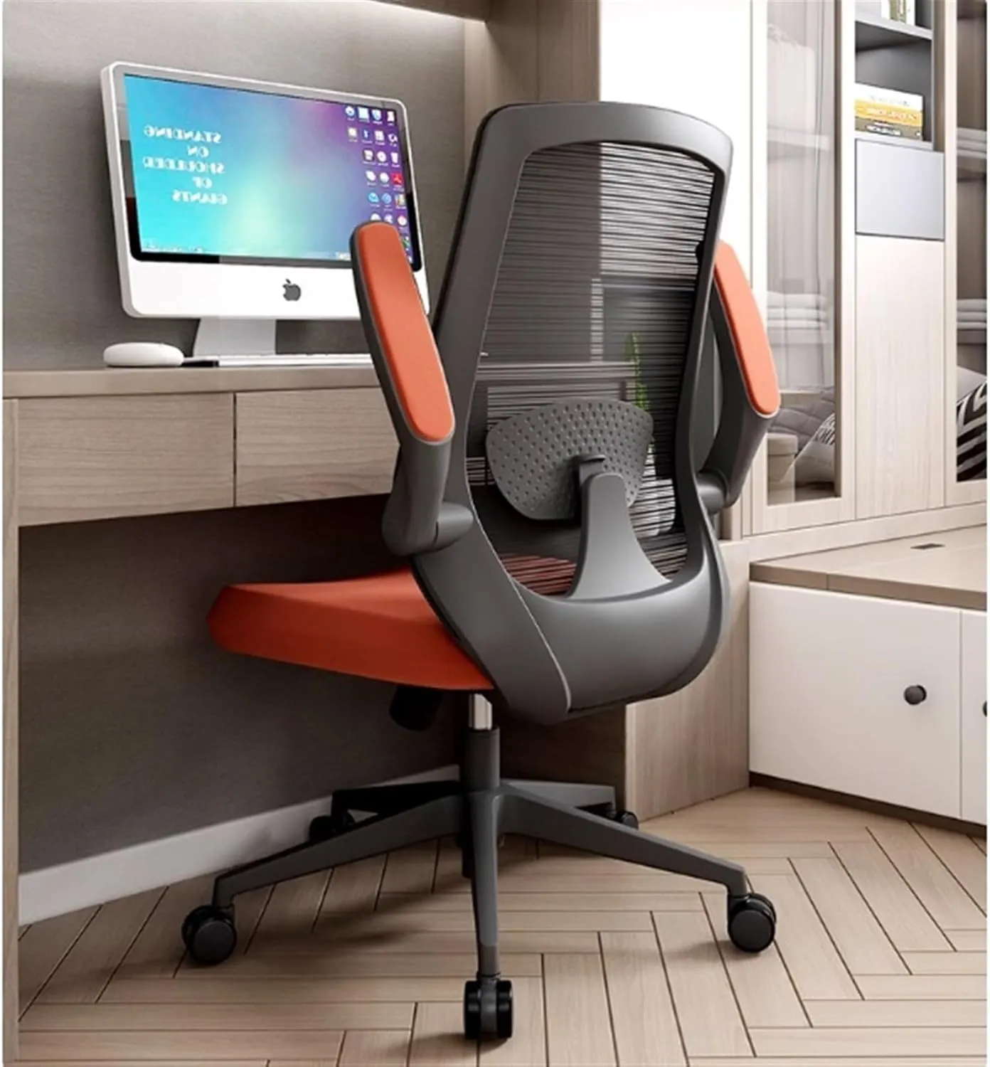 Classic Office Chair Comfortable Mesh High Back Computer Chair Home Study Swivel Seat Adjustable Armrests and Ergonomic Design Desk Task Chair(Black)