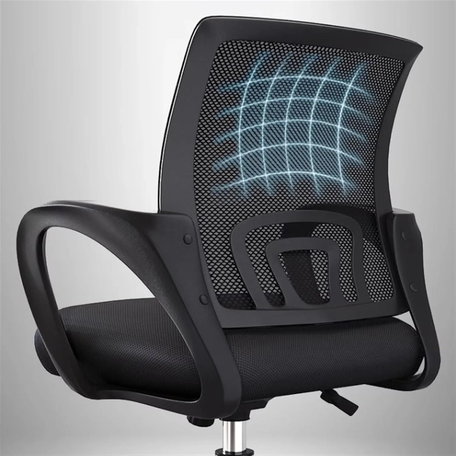 Classic Office Desk Chair Gaming-Ergonomic Mid Back Comfortable Cushion Lumbar Support Mesh Adjustable Swivel Rolling Home Executive Office Chair Desk Task Chair(Yellow)
