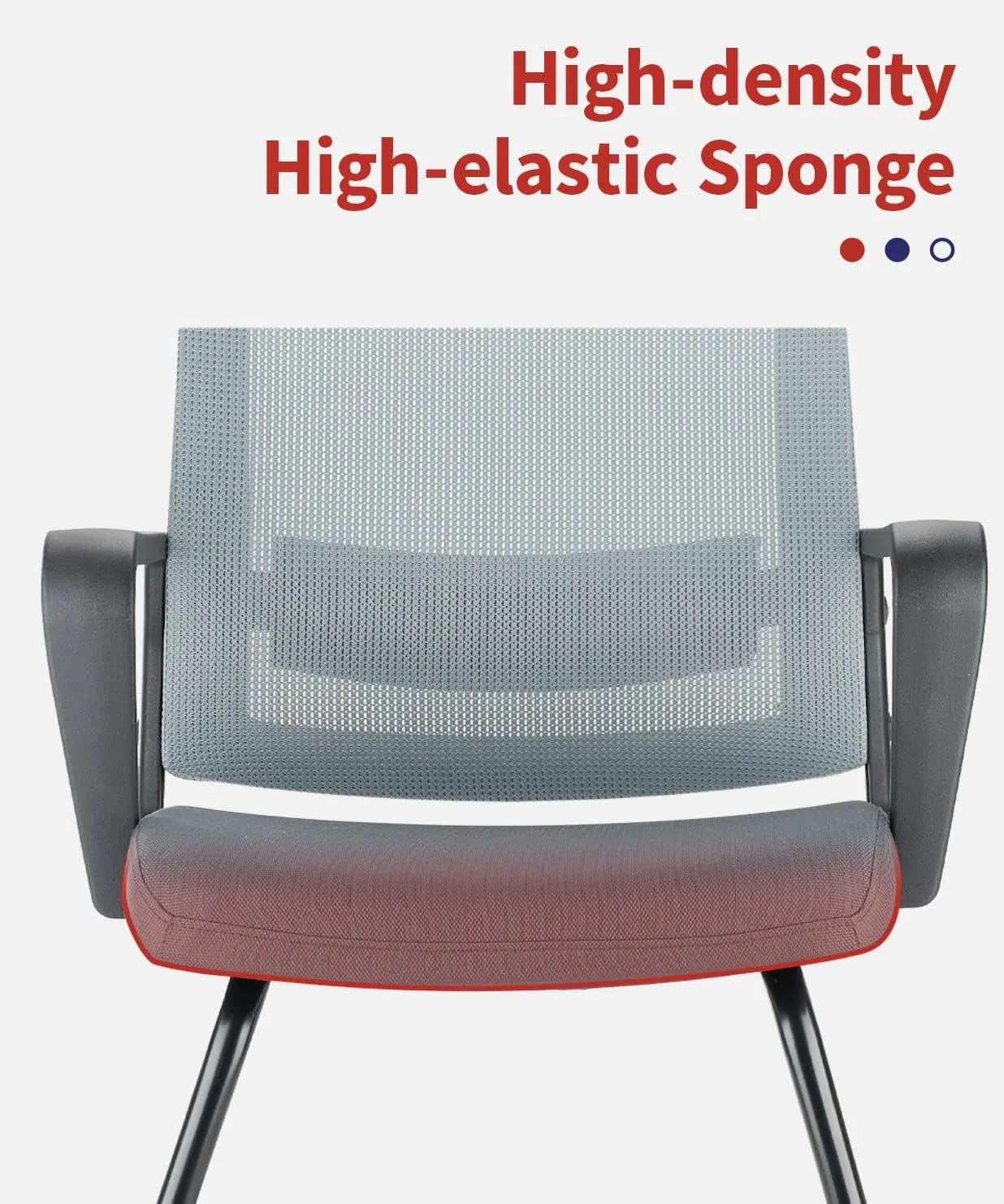 CLATINA Waiting and Guest Chairs for Conference Room with Lumbar Support and Mid Back Mesh Space Air Grid Series Gray 1 Pack