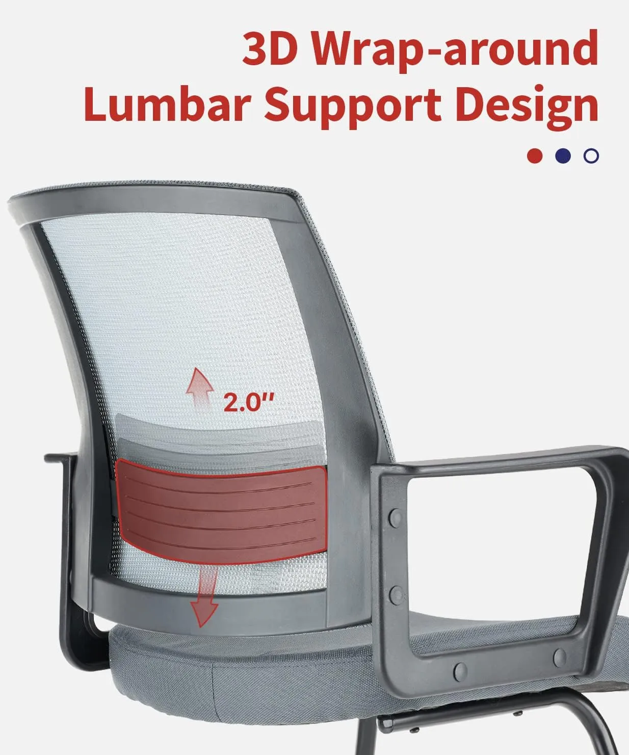 CLATINA Waiting and Guest Chairs for Conference Room with Lumbar Support and Mid Back Mesh Space Air Grid Series Gray 1 Pack
