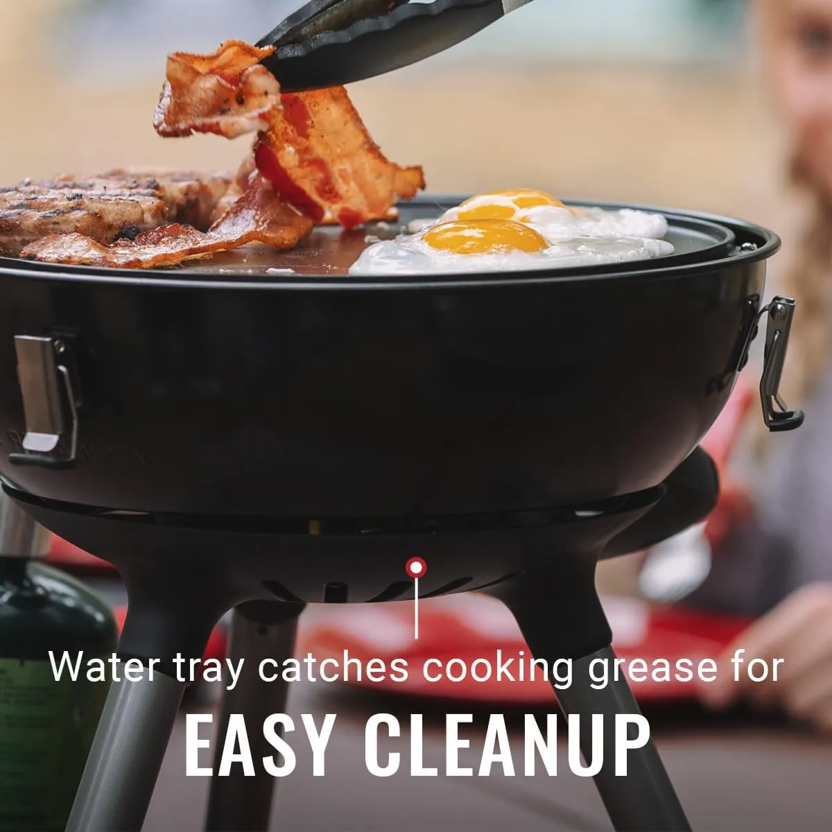 Coleman 4-in-1 Portable Propane Camping Stove Includes Stove Wok Griddle & Grill; Camping Grill with Instastart Ignition Grease Tray & 7000 BTUs of Power for Tailgating Grilling