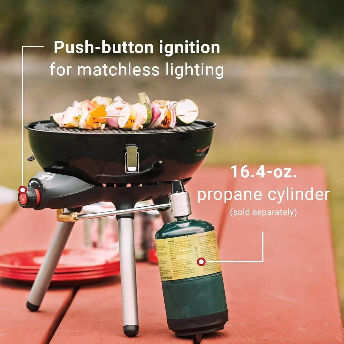 Coleman 4-in-1 Portable Propane Camping Stove Includes Stove Wok Griddle & Grill; Camping Grill with Instastart Ignition Grease Tray & 7000 BTUs of Power for Tailgating Grilling
