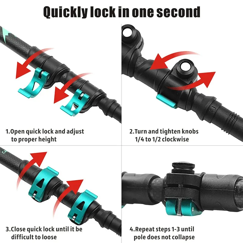 Collapsible Carbon Fiber Trekking Poles: Lightweight Telescopic Sticks for Walking, Hiking, and Climbing