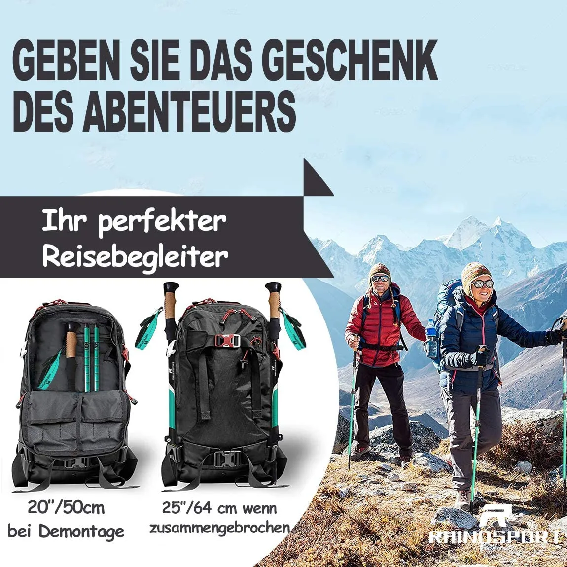 Collapsible  Hiking Poles Pack of 2 Trekking Poles for Hiking