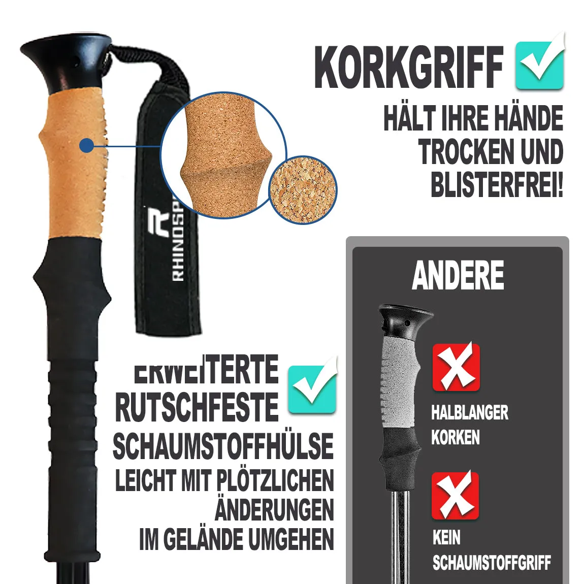 Collapsible  Hiking Poles Pack of 2 Trekking Poles for Hiking