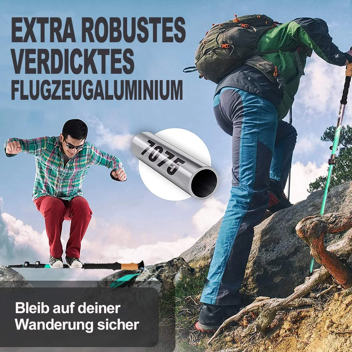 Collapsible  Hiking Poles Pack of 2 Trekking Poles for Hiking