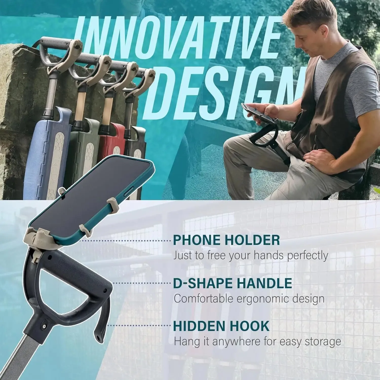 Combination Hiking Stick/Folding Chair