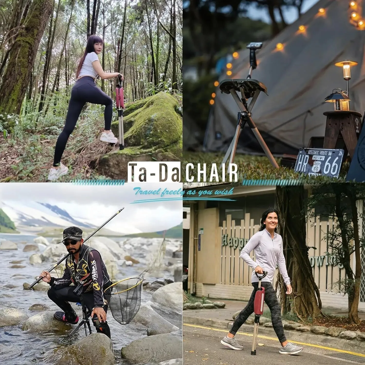 Combination Hiking Stick/Folding Chair