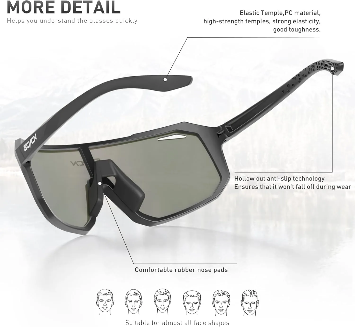 Cycling Glasses Sport Sunglasses MTB BMX Men Women Running Driving Fishing Golf DZ-S62