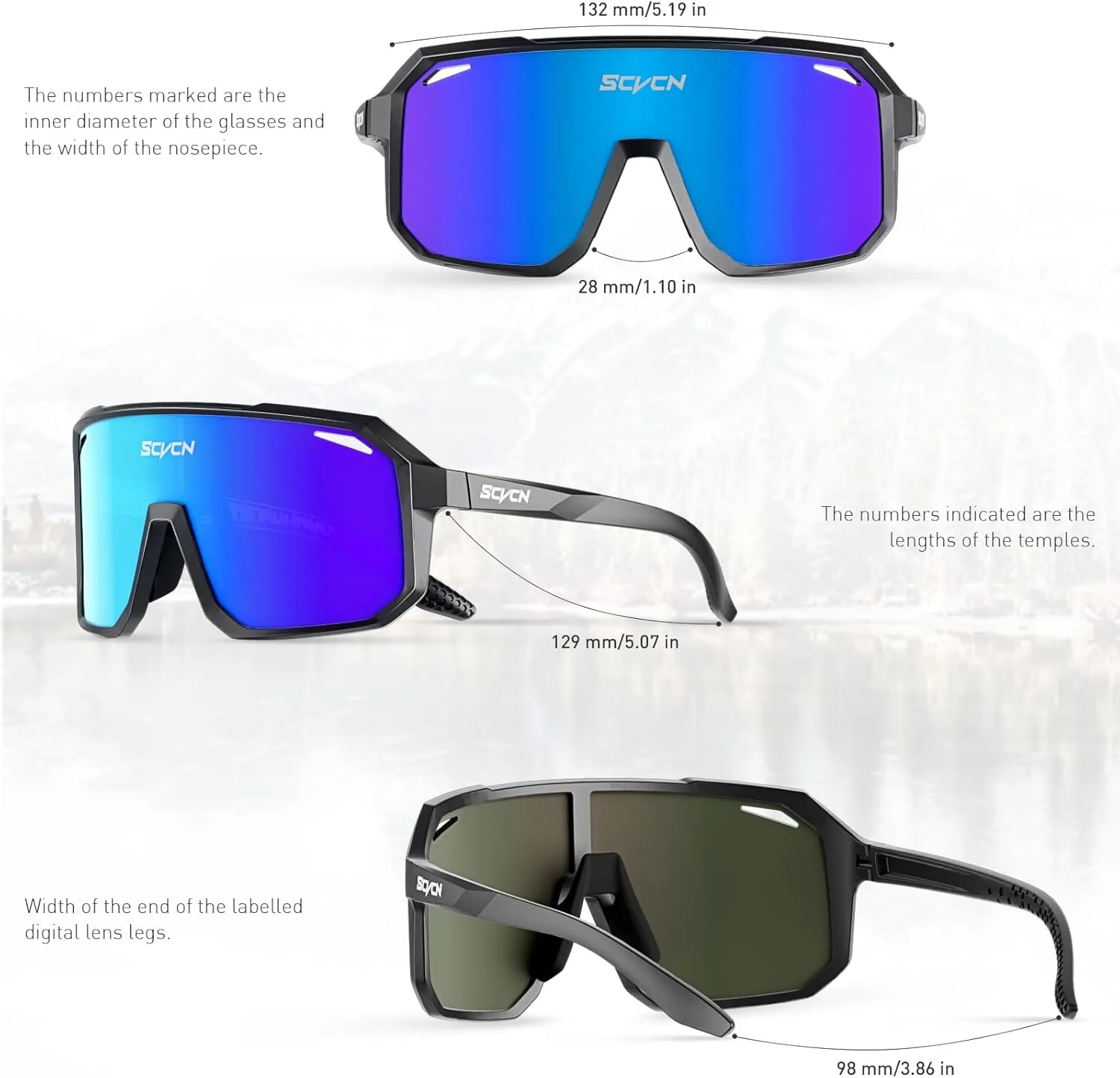 Cycling Glasses Sport Sunglasses MTB BMX Men Women Running Driving Fishing Golf DZ-S62
