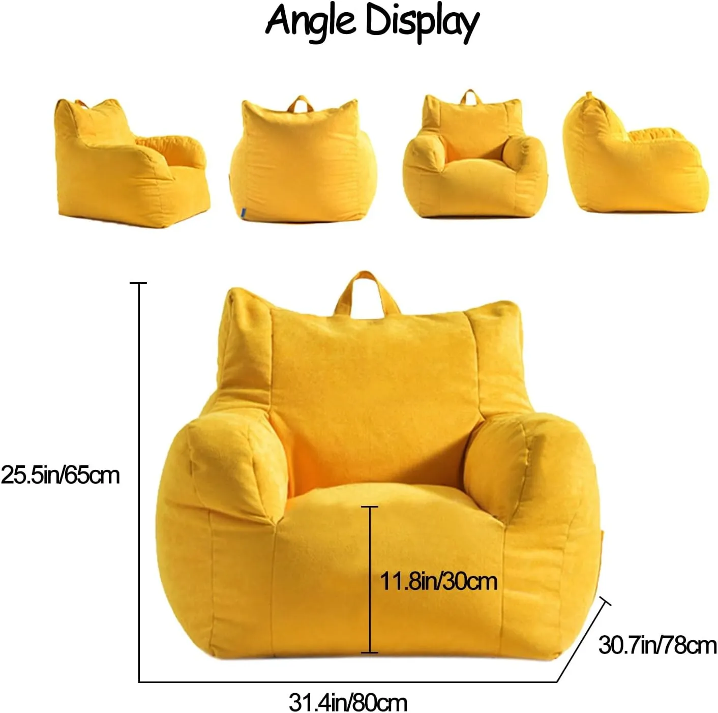 DELURA Bean Bag Chair,Puff Chair,Lazy Sofas Cover Chairs Without Filler Lounger Seat Bean Bag Pouf Puff Couch Tatami Living Room Beanbags (Color : B)
