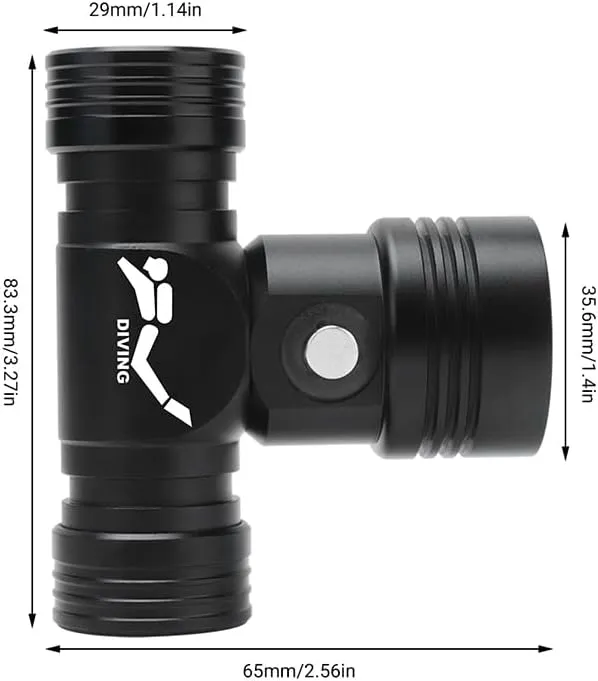 Diving lights with Battery and Charger, Rechargeable Underwater Flashlight