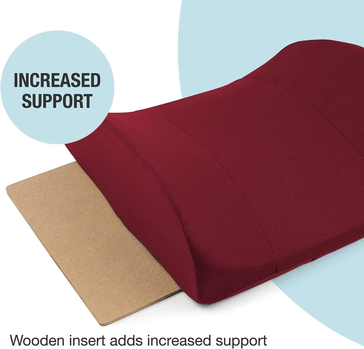 DMI Lumbar Support Pillow for Chair to Assist with Back Support with Removable Washable Cover and Firm Insert to Ease Lower Back Pain while Improving Posture,14 x 13 x 5,Contoured Foam,Elite,Burgundy
