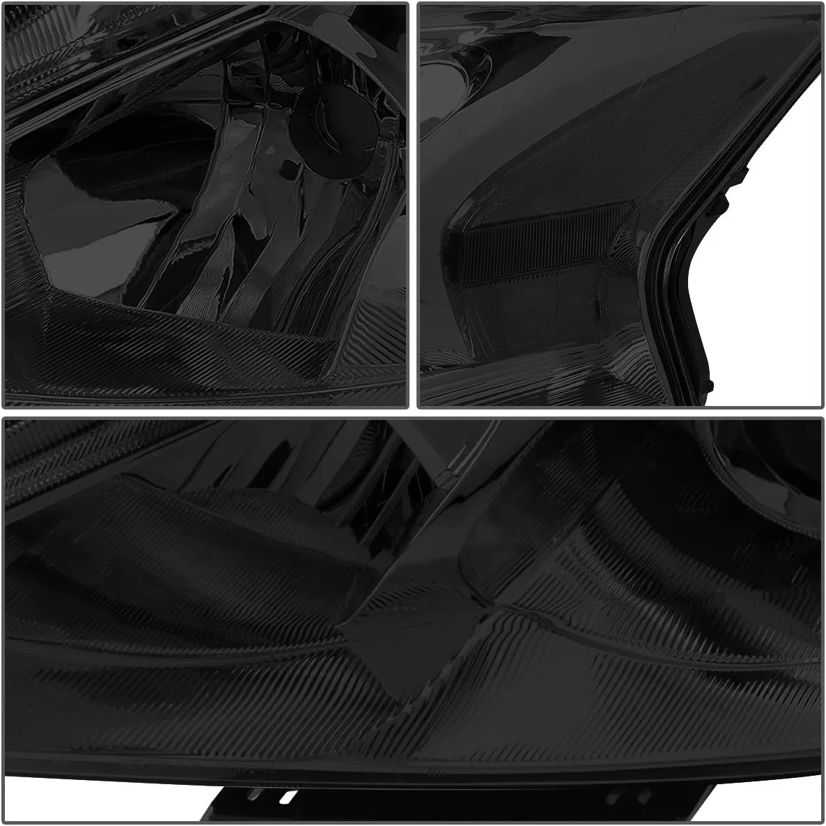 DNA Motoring HL-OH-NA13-SM-CL1 Smoke Lens Clear Side Projector Headlights Replacement For 13-15 Altima Sedan