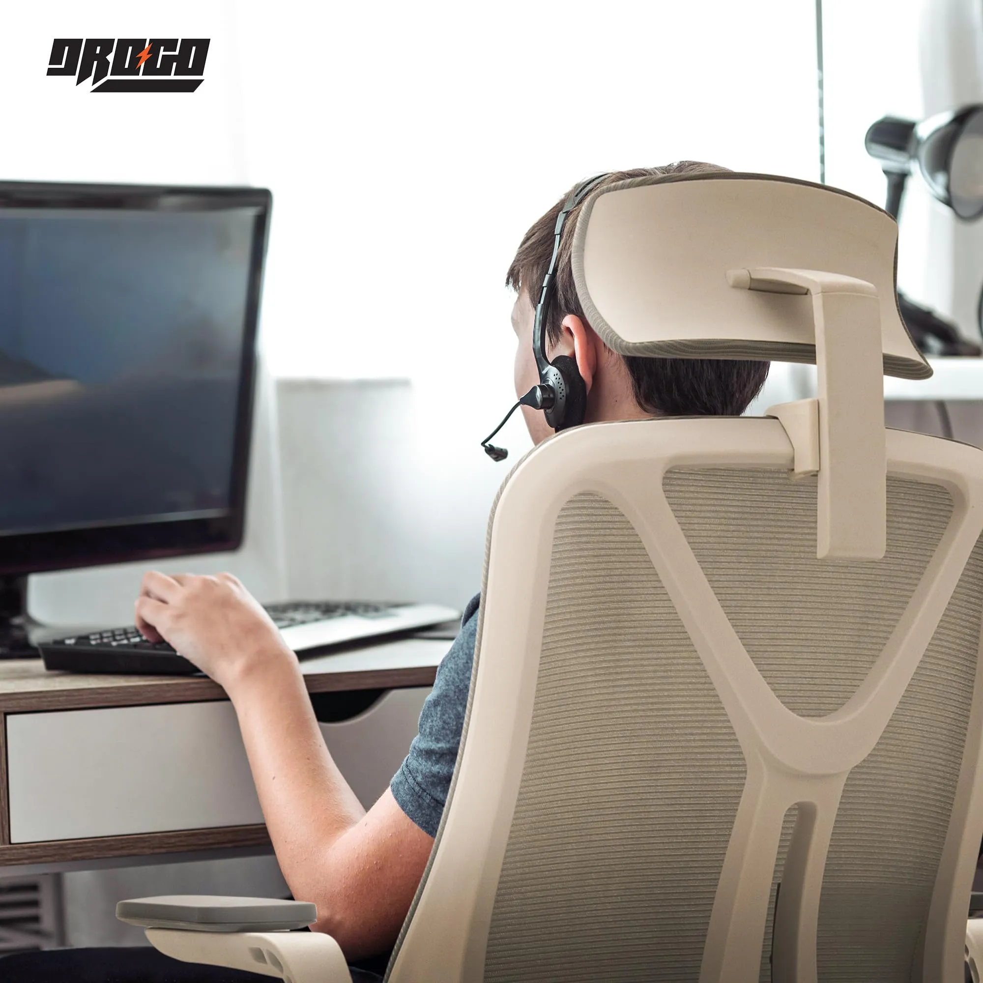 Drogo ComfortFlex Premium Ergonomic Office Chair for Work from Home with Adjustable Seat