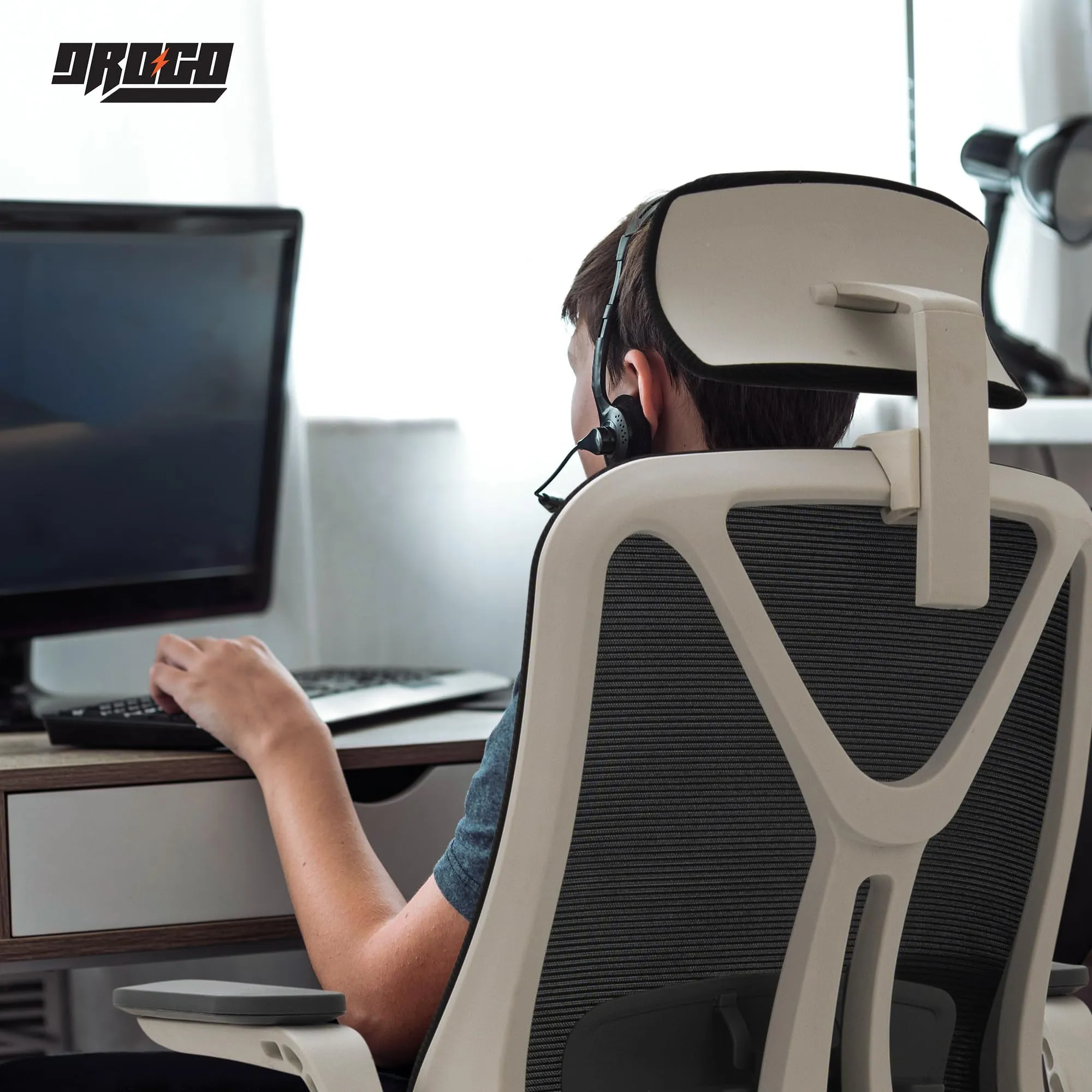 Drogo ComfortFlex Premium Ergonomic Office Chair for Work from Home with Adjustable Seat