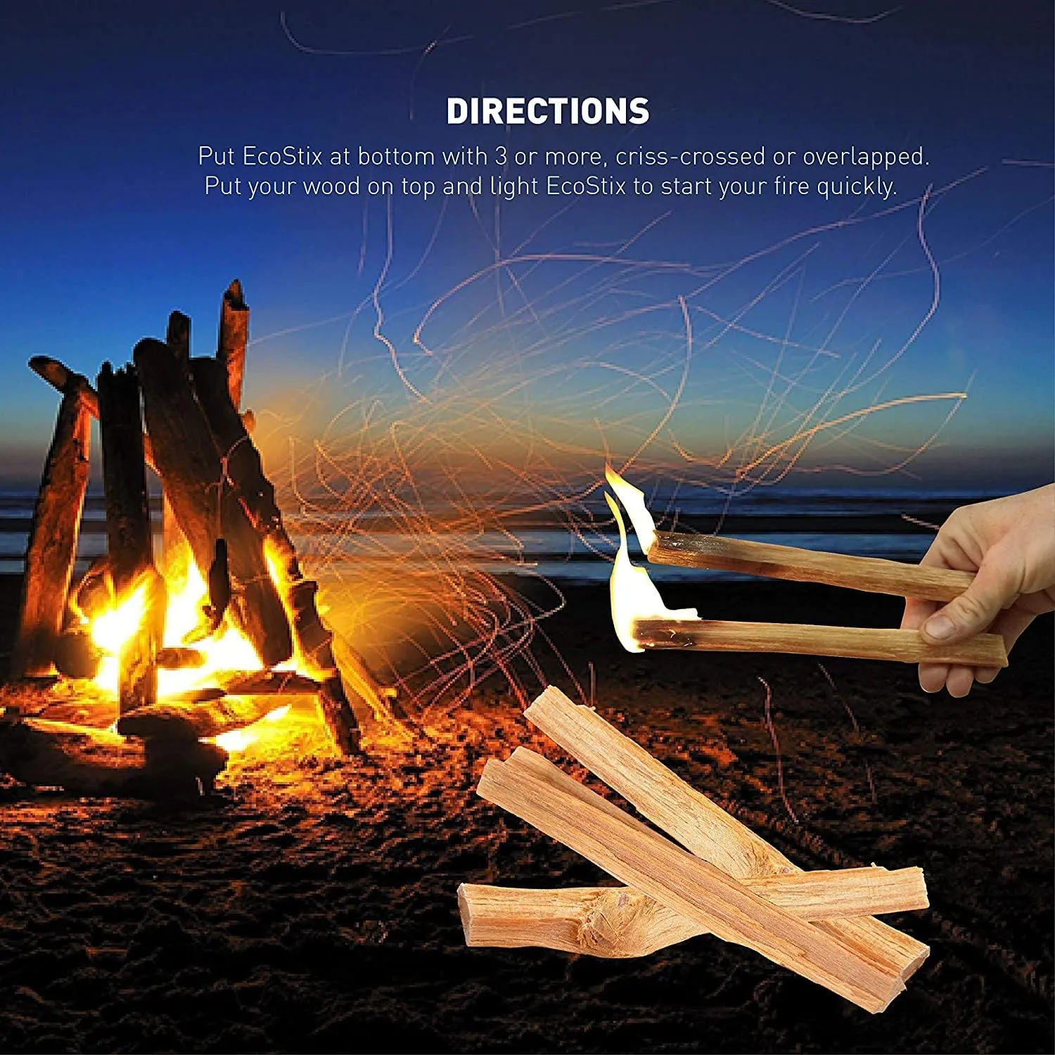 EasyGoProducts Eco-Stix Fatwood Fire Starter Kindling Firewood Sticks 100% Organic Firestarter for Wood Stoves, Fireplaces, Campfires, Bonfires - 05 Pounds