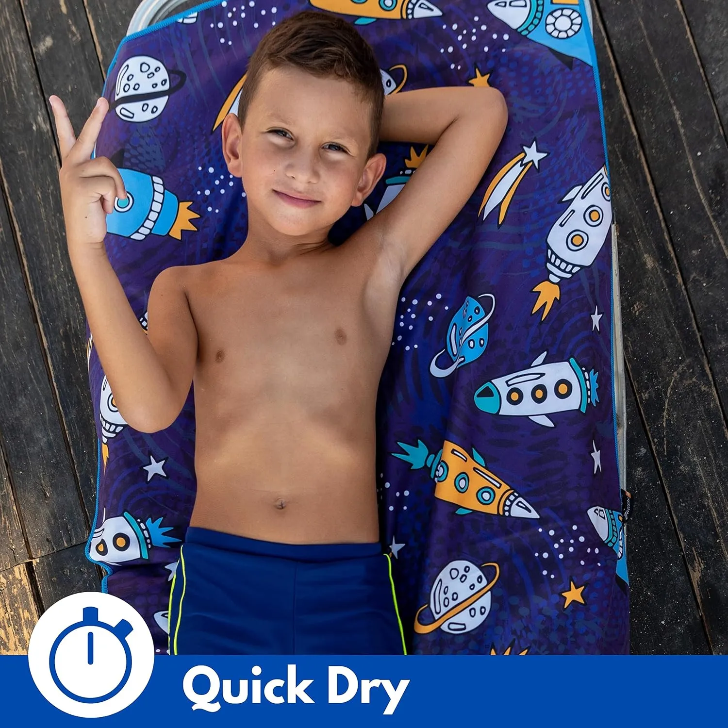 ECCOSOPHY Microfiber Kids Beach Towels & Pouch 60"x30" for Girls & Boys - Quick Dry Pool Towels - Sand Free Beach Blanket for Travel - Camping - Vacation - Toallas Playas