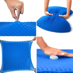EcoNour Gel Seat Cushion for Long Sitting (Large & Thick) - Pressure Relief Honeycomb Cushion for Back, Sciatica, Coccyx, Hip & Tailbone Pain | Cushion for Office Chair pad, Wheelchair & Car