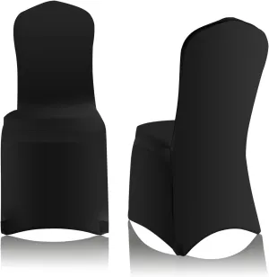 EMART Black Chair Covers 100 Pcs Spandex Stretch Universal Standard Seat Slipcovers Fitted for Wedding Bulk, Party, Banquet and Holidays Celebration