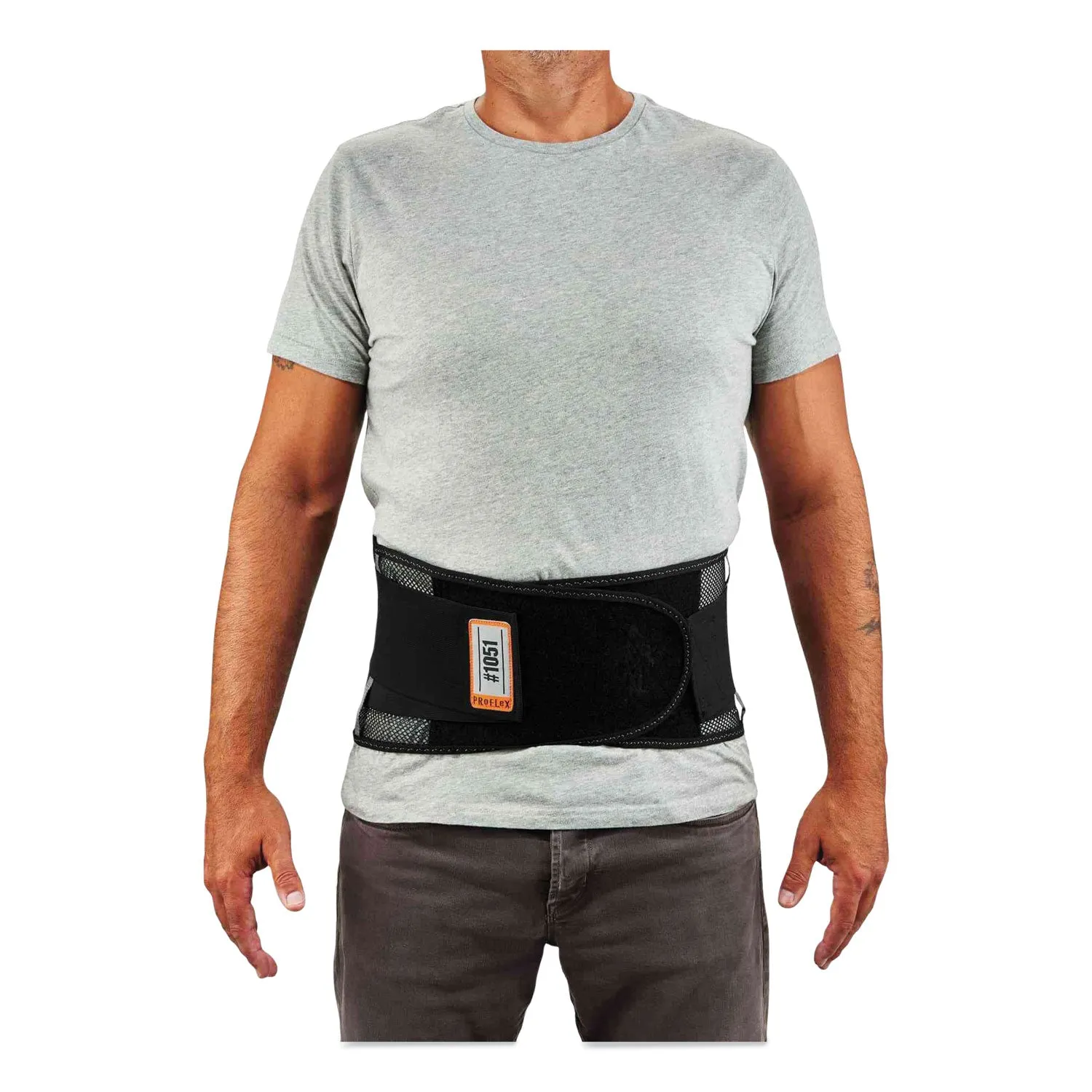 ergodyne® ProFlex 1051 Mesh Back Support, Large, 34" to 38" Waist, Black