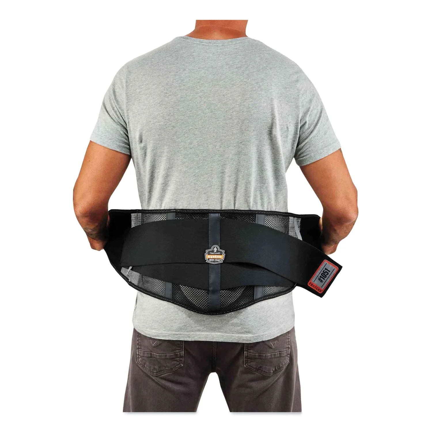 ergodyne® ProFlex 1051 Mesh Back Support, Large, 34" to 38" Waist, Black