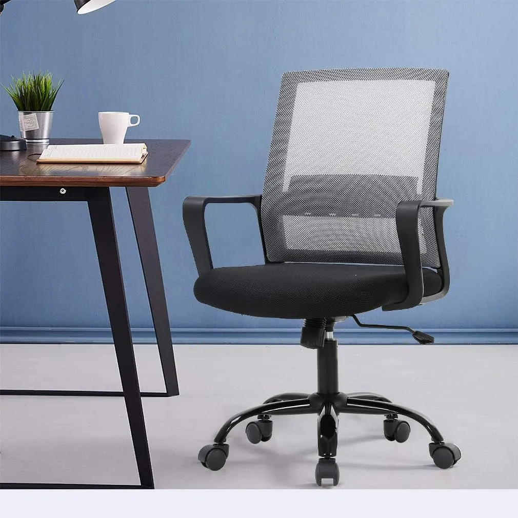Ergonomic Desk Chair Swivel Rolling Computer Chair Executive Lumbar Support Task Mesh Chair Adjustable Stool for Women Men,Grey