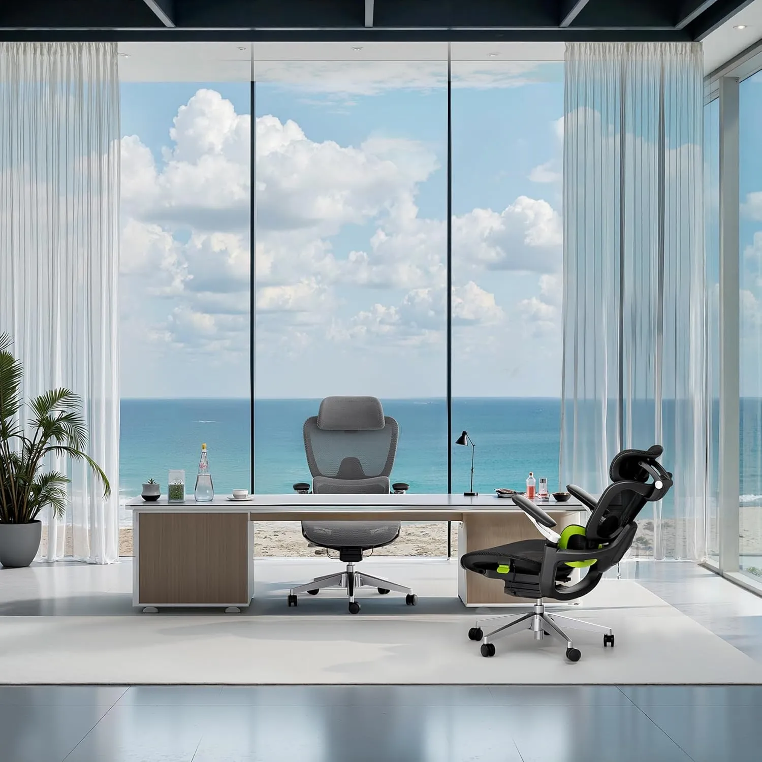 Ergonomic Office Chair, Big and Tall Mesh Computer Gaming Chair with Adaptive Lumbar Support, Work Chair with Headrest, 5D Armrest,90-130°Tilt, BIFMA Certified, Model Zen (Grey)