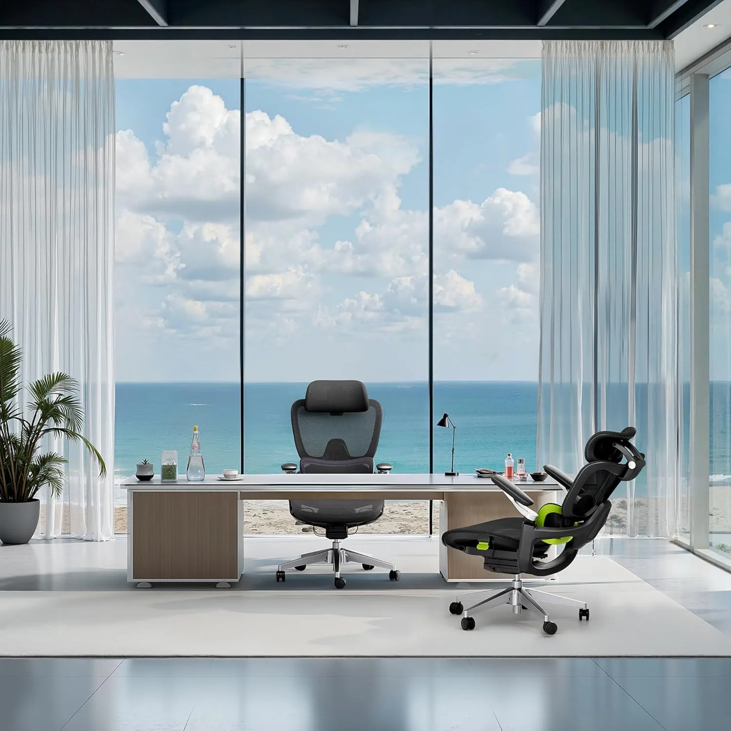 Ergonomic Office Chair, Big and Tall Mesh Computer Gaming Chair with Adaptive Lumbar Support, Work Chair with Headrest, 5D Armrest,90-130°Tilt, BIFMA Certified, Model Zen (Purple)