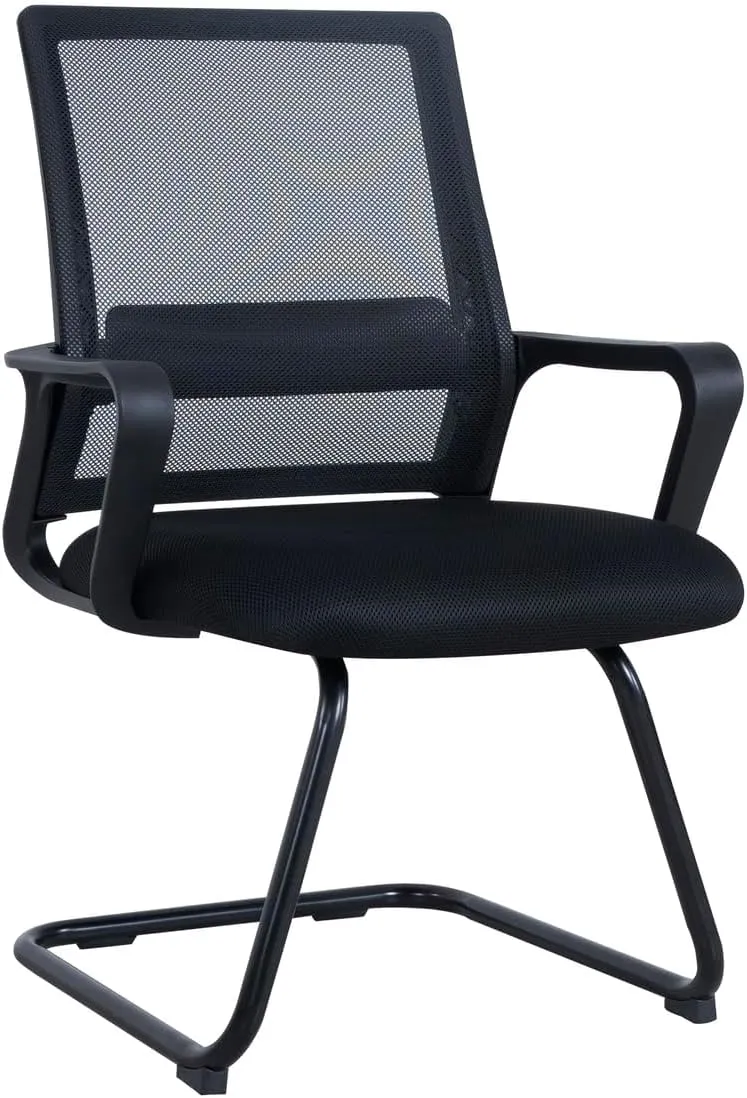 Ergonomic Office Chair | Breathable Mesh Office Guest Chair, Medical Waiting Room Chairs, Reception Chair Support - Black