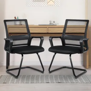 Ergonomic Office Chair | Breathable Mesh Office Guest Chair, Medical Waiting Room Chairs, Reception Chair Support - Black