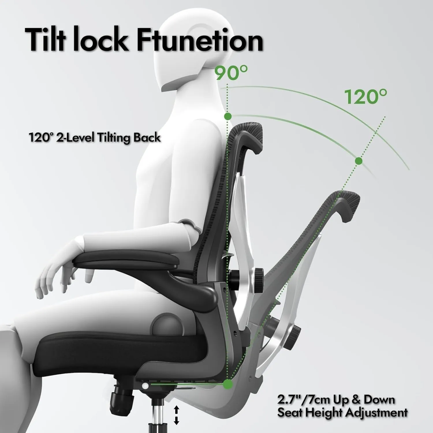 Ergonomic Office Chair - X-Shaped Computer Desk Comfy, Gaming, Mesh With Lumbar Support for Long Hours (Black Silver)