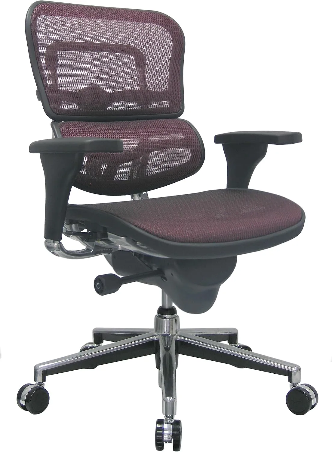 Eurotech Seating Ergohuman Mid Back Mesh Swivel Chair, Plum Red