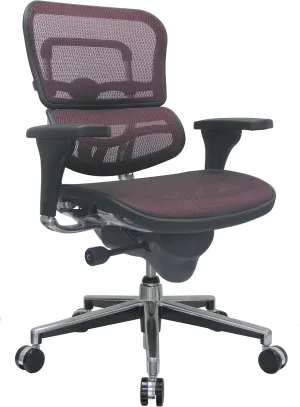 Eurotech Seating Ergohuman Mid Back Mesh Swivel Chair, Plum Red