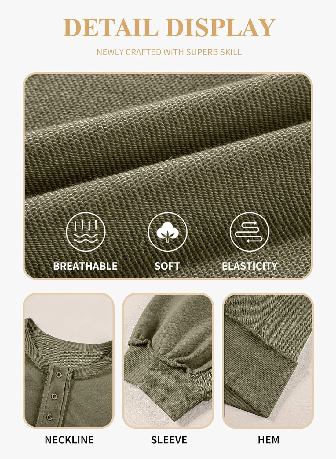 Eytino Women's Plus Size Sweatshirts Button Henley Neck Casual Long Sleeve Oversized Pullover Tops Shirts(1X-5X)