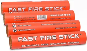 Fast Fire Stick Survival Fire Starting Tinder, Best Firstarter for Emergency… (2 Fast Fire Stick)
